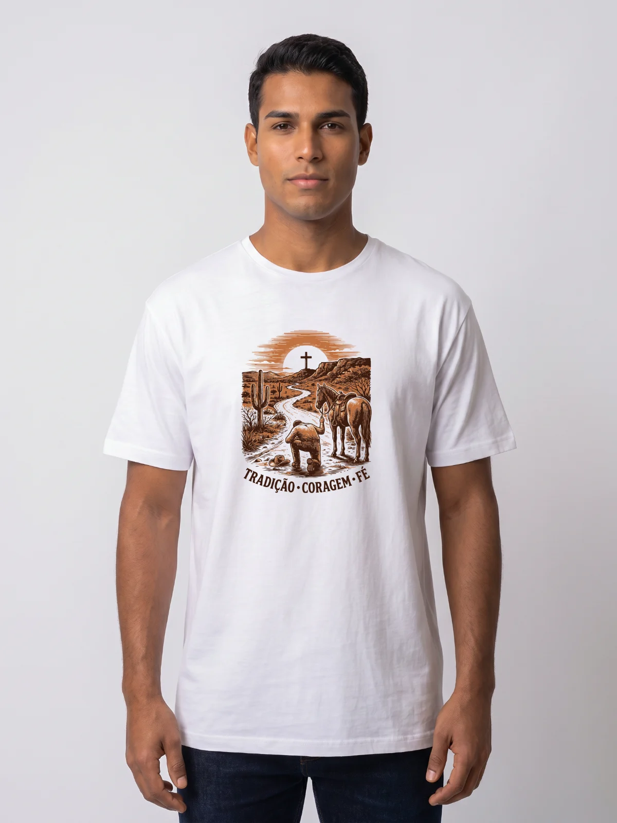 Camiseta Tradição, Coragem, Fé - foto 1